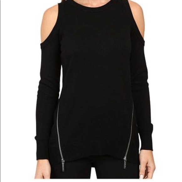 Michael Kors Cold Shoulder Side Zip Sweater - Picture 10 of 10